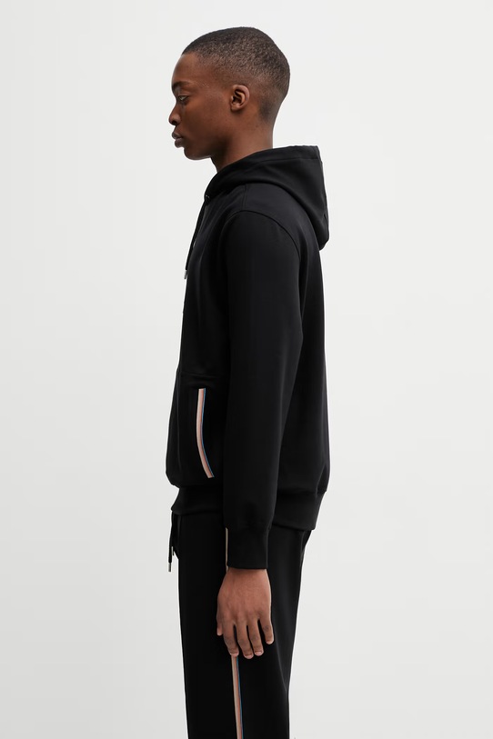 Paul Smith TAPE DETAIL bluza z kapturem męska z lyocellem M1R.874Z.V02745 czarny SS26