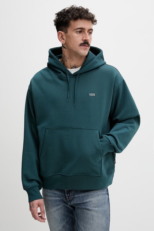 Vans bluza z kapturem męska bawełniana turkusowy VN000P21FRJ1