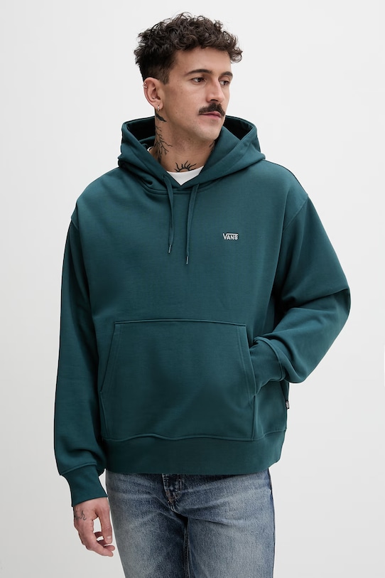 Vans bluza z kapturem męska bawełniana turkusowy VN000P21FRJ1