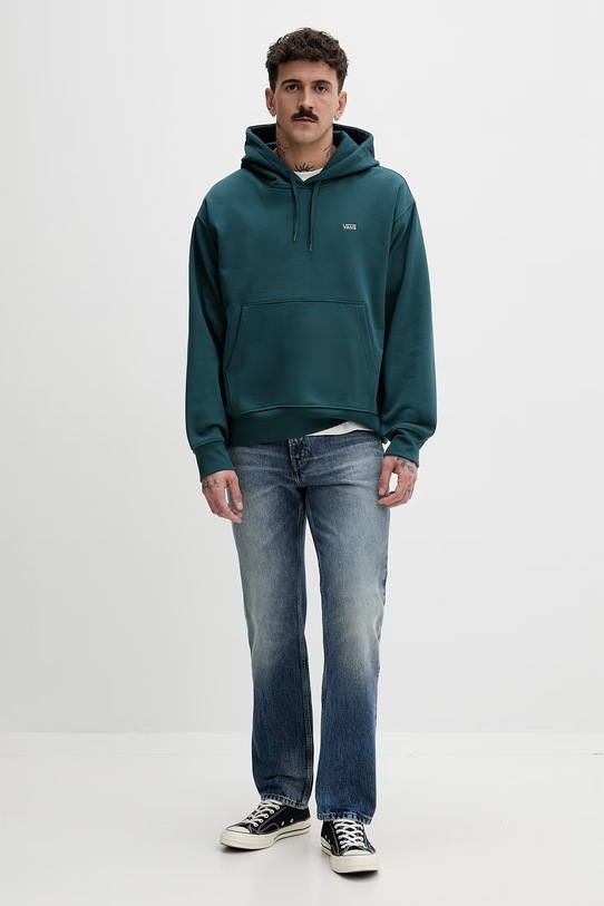 Vans bluza z kapturem męska bawełniana VN000P21FRJ1 turkusowy SS26