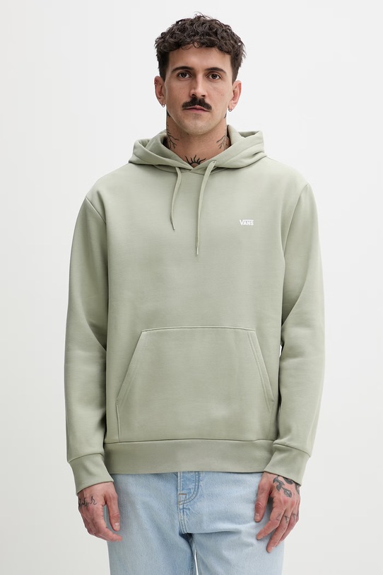 Vans bluza z kapturem męska z bawełną zielony VN000R9YFSG1
