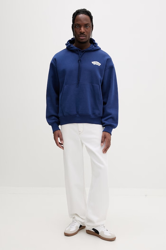 Vans bluza z kapturem męska z bawełną VN000STCFOB1 niebieski SS26