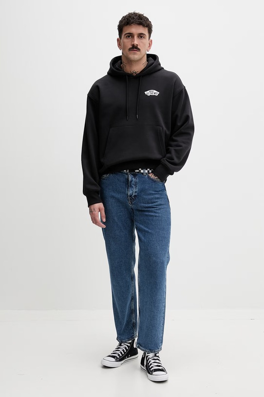 Vans bluza z kapturem męska z bawełną VN000STCY281 czarny SS26