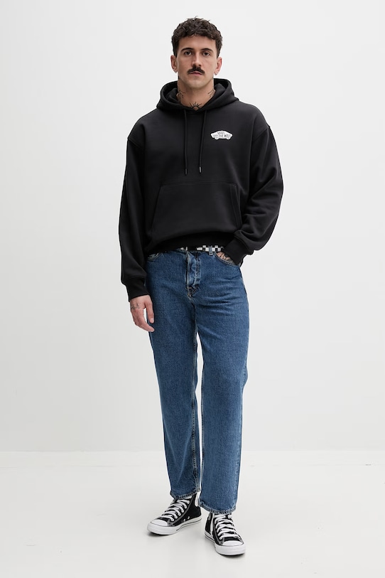 Vans bluza z kapturem męska z bawełną VN000STCY281 czarny SS26