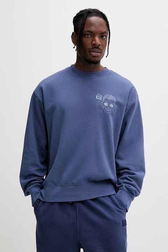 Odzież Vans bluza oversize męska z bawełny VN000STRFOB1 niebieski