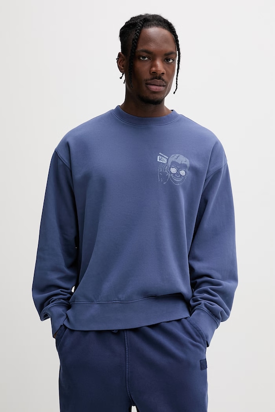 Odzież Vans bluza oversize męska z bawełny VN000STRFOB1 niebieski