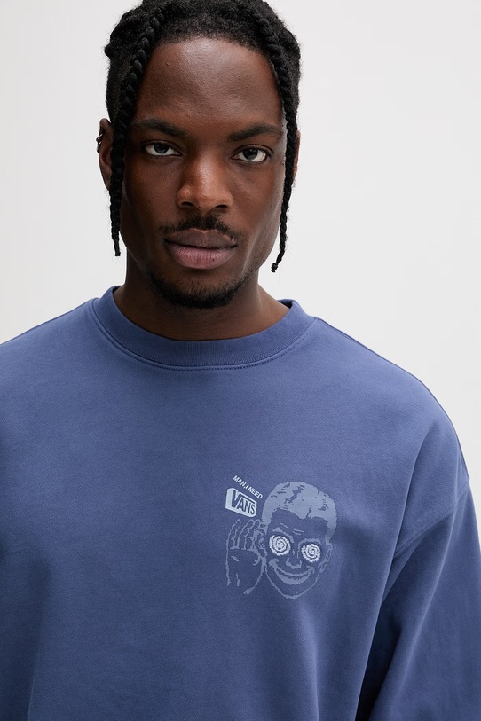 Vans bluza oversize męska z bawełny niebieski VN000STRFOB1