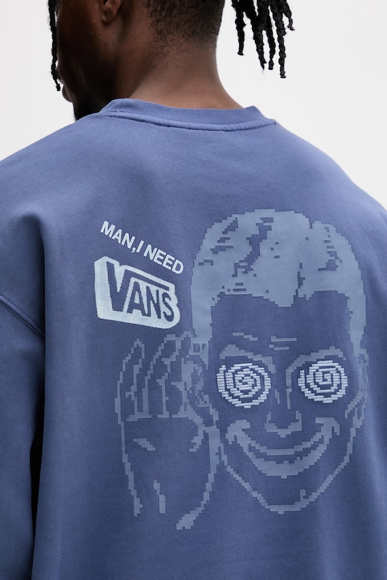 Vans bluza oversize męska z bawełny VN000STRFOB1 niebieski