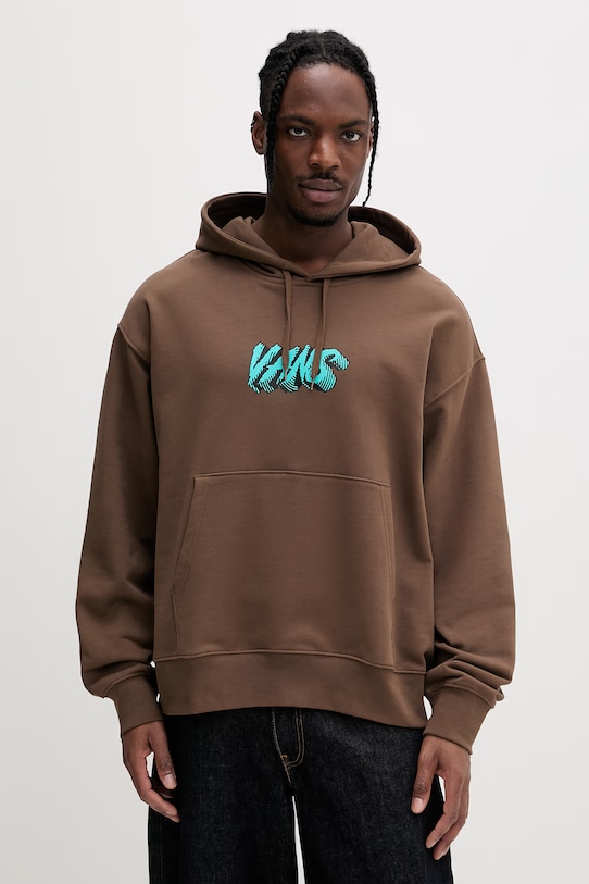Vans Bluza z kapturem męska bawełniana brązowy VN000VXZFST1