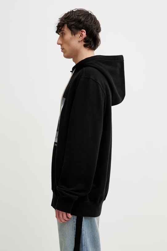 Rick Owens DRKSHDW bluza z kapturem bawełniana damska DU01F4262.FEP4P czarny SS26