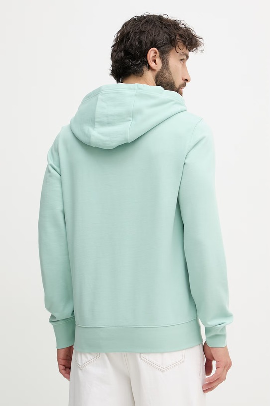 Oblačila Tommy Hilfiger pulover s kapuco moški bombažen MW0MW42464 turkizna