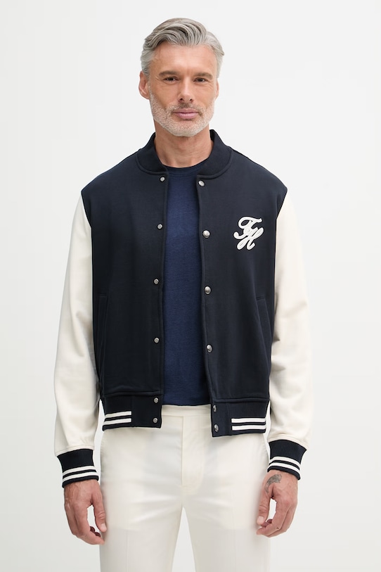 Tommy Hilfiger суичър с цип мъжки от памук тъмносин MW0MW43091