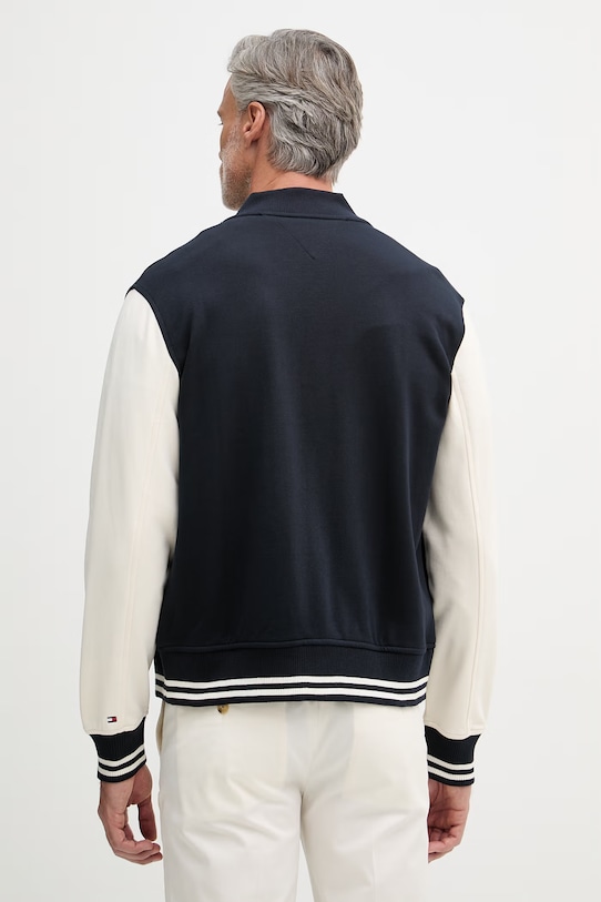 Дрехи Tommy Hilfiger суичър с цип мъжки от памук MW0MW43091 тъмносин