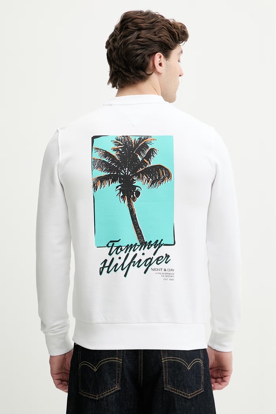 Oblečenie Tommy Hilfiger mikina pánska s bavlnou MW0MW42495 biela