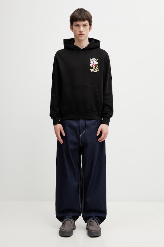 Kenzo Hoodie bluza z kapturem bawełniana męska FG55HO2044MJ biały