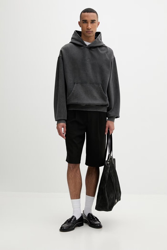 Filling Pieces kapucnis melegítőfelső férfi pamut Boxy Embroidered 412632501284.136 szürke SS26