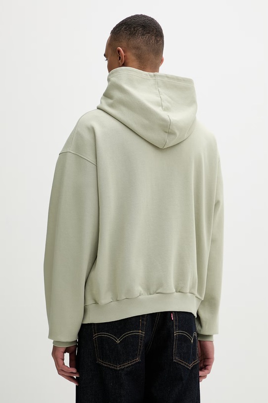 Odjeća Filling Pieces dukserica sa kapuljačom muška pamučna Boxy Embroidered 412632501284.302 zelena