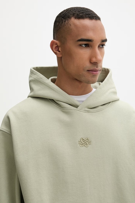 Filling Pieces dukserica sa kapuljačom muška pamučna Boxy Embroidered zelena 412632501284.302
