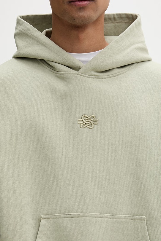 Filling Pieces dukserica sa kapuljačom muška pamučna Boxy Embroidered 412632501284.302 zelena