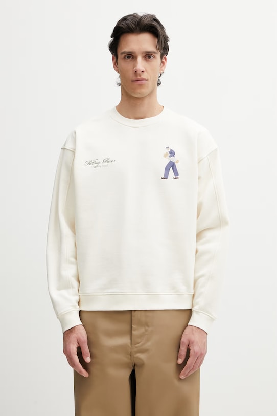 Oblečenie Filling Pieces pánska oversize bavlnená mikina Bakery 412630501286.214 béžová