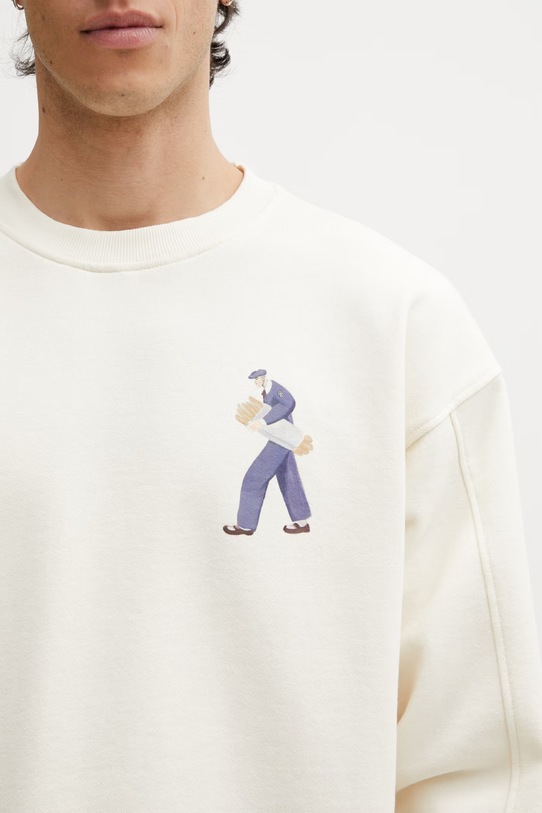 Filling Pieces bluza oversize męska bawełniana Bakery beżowy 412630501286.214