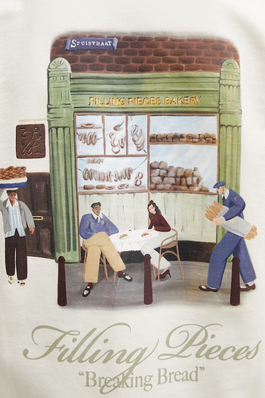 Filling Pieces pánska oversize bavlnená mikina Bakery 412630501286.214 béžová