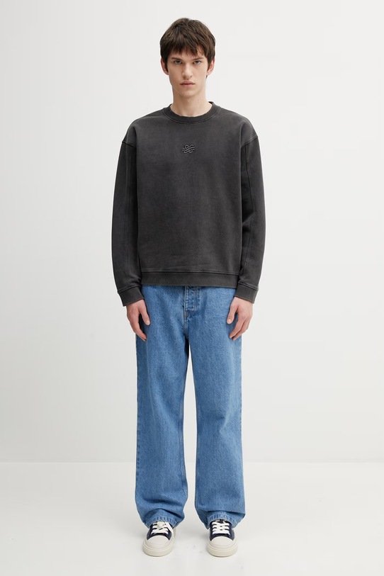 Filling Pieces bluza bawełniana Boxy Embroidered 422430501142.136 szary