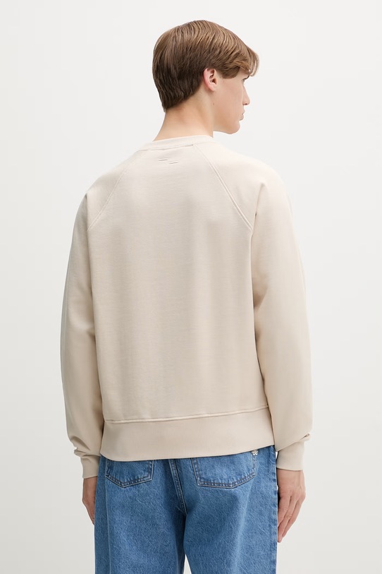 Дрехи Filling Pieces суичър мъжки от памук Boxy Embroidered 412630500143.292 бежов