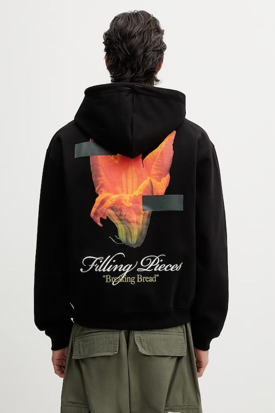 Filling Pieces bluza oversize męska bawełniana Zucchini czarny 412633501289.130