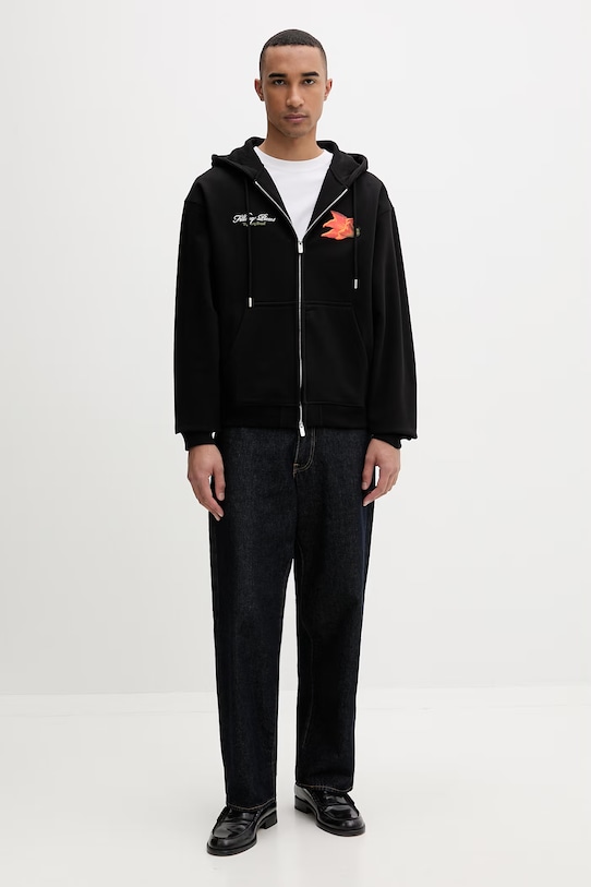 Filling Pieces hanorac oversized pentru bărbați, din bumbac Zucchini 412633501289.130 negru SS26