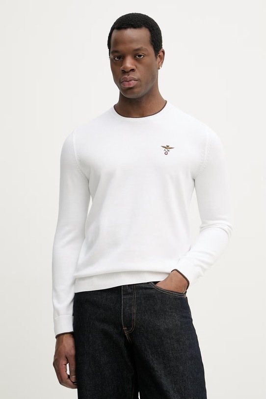 Aeronautica Militare sweter bawełniany bawełna biały MA1631UL00506