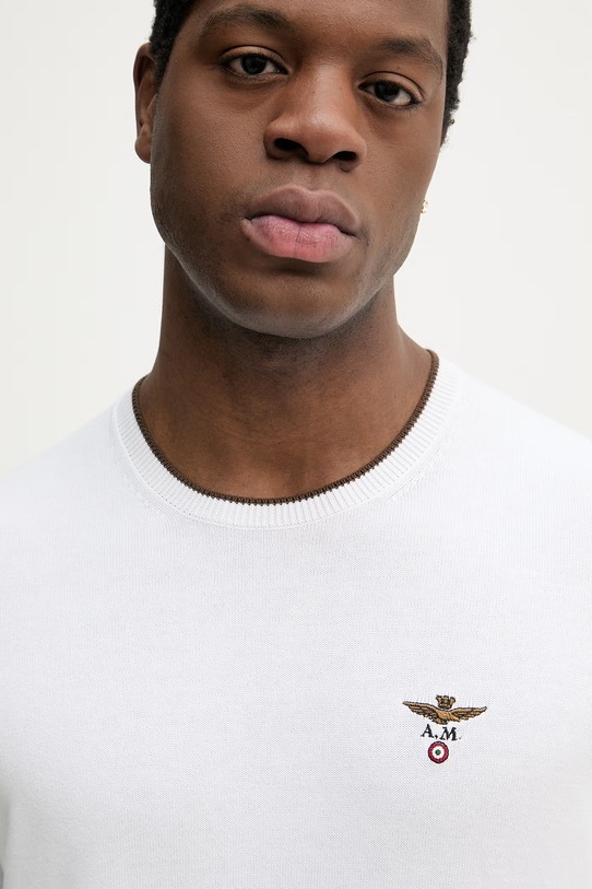 Aeronautica Militare sweter bawełniany biały MA1631UL00506