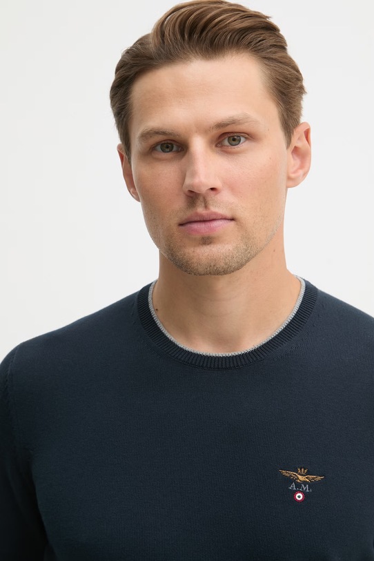 Aeronautica Militare sweter bawełniany granatowy MA1631UL00506