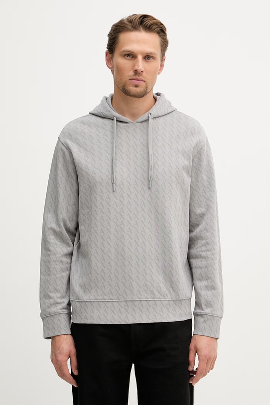 Armani Exchange felpa da uomo in cotone grigio XM001225.AF11847
