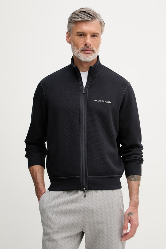 Armani Exchange bluza rozpinana męska z bawełny granatowy XM002327.AF21870