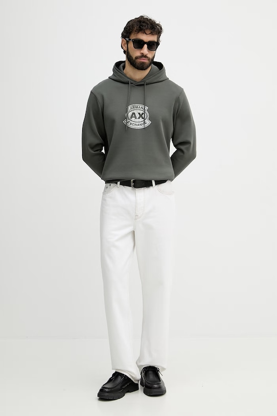 Armani Exchange суичър с качулка мъжки XM002332.AF10818 зелен SS26