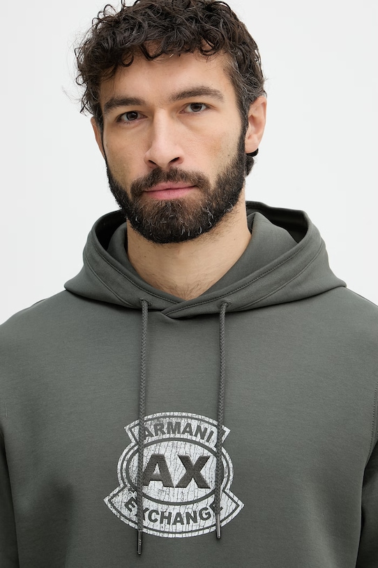 Armani Exchange суичър с качулка мъжки зелен XM002332.AF10818