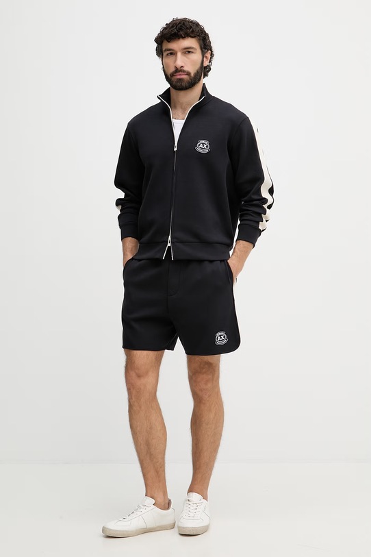 Armani Exchange mikina na zips pánska s bavlnou XM002367.AF13047 tmavomodrá SS26