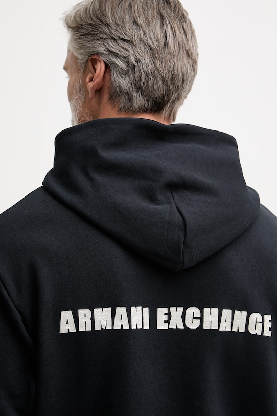 Armani Exchange bluza z kapturem męska bawełniana XM002388.AF20169 granatowy