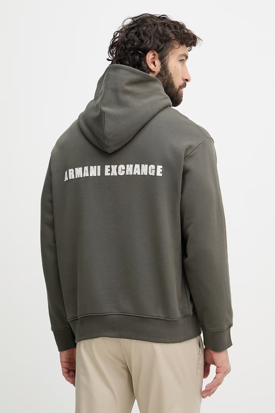 Одяг Armani Exchange кофта з капюшоном чоловіча бавовняна XM002388.AF20169 зелений