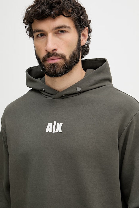 Armani Exchange férfi pamut kapucnis melegítőfelső zöld XM002388.AF20169