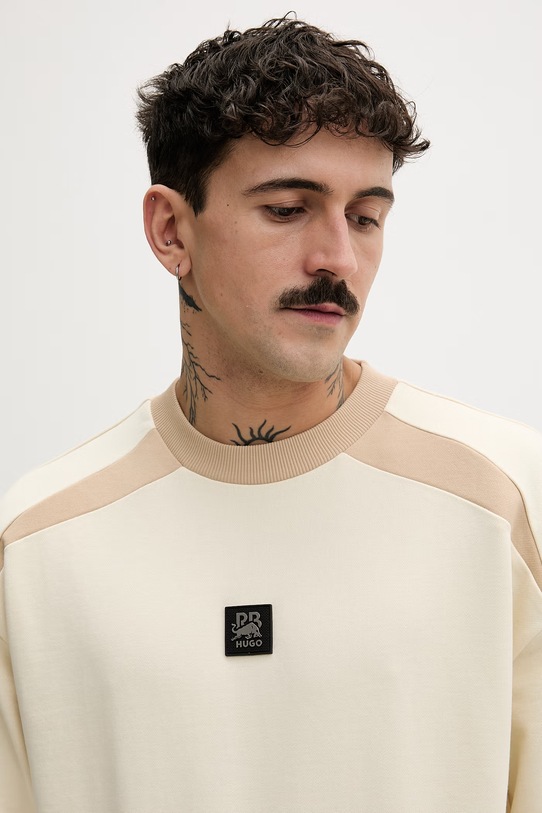 HUGO bluza męska bawełniana Davalio_RB beżowy 50559679