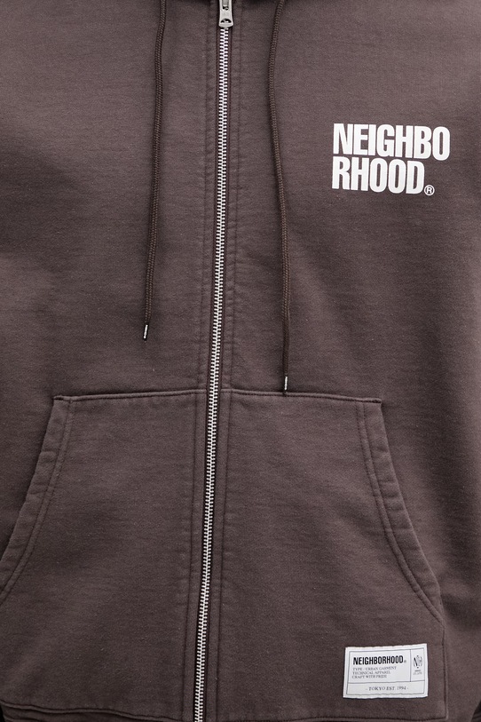 Bavlnená mikina NEIGHBORHOOD CLASSIC SWEAT ZIP HOODIE LS hnedá 252UWNH.CSM03