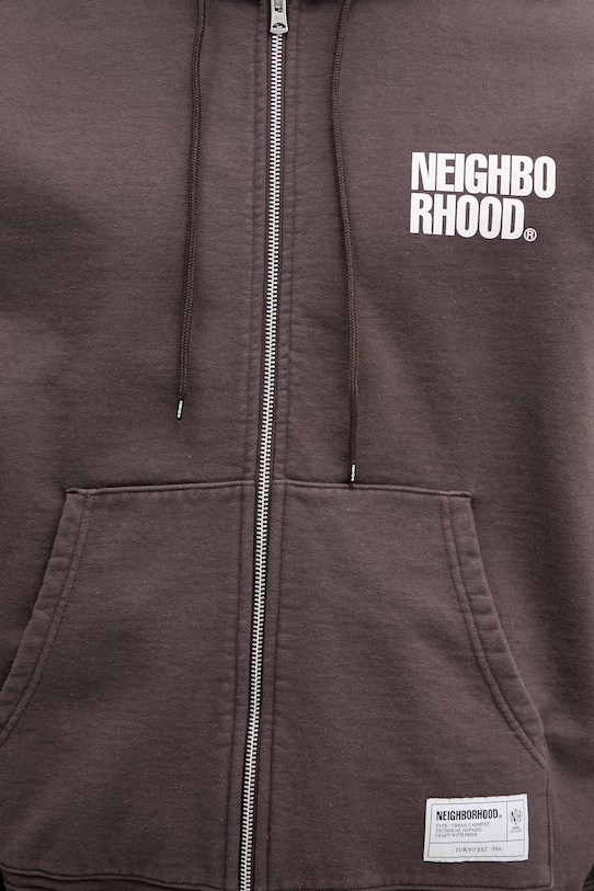 Bavlnená mikina NEIGHBORHOOD CLASSIC SWEAT ZIP HOODIE LS hnedá 252UWNH.CSM03