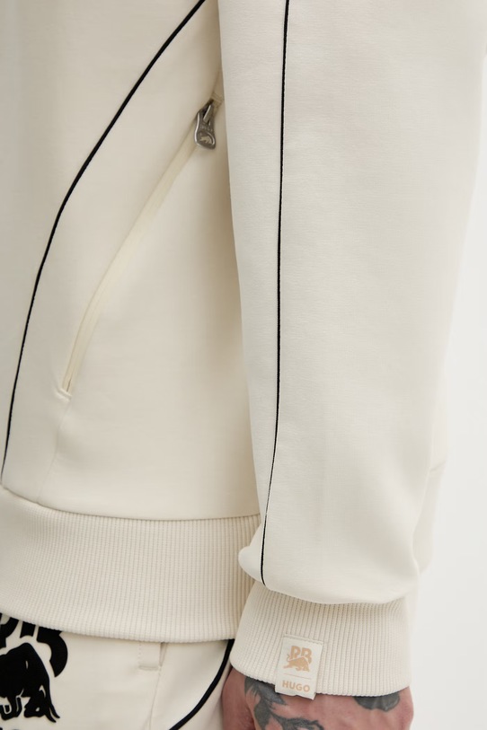 HUGO bluza z kapturem męska bawełniana z elastanem Dofrentis_RB 50559711 beżowy