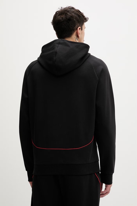 Oblečení HUGO mikina s kapucí pánská bavlněná s elastanem Dofrentis_RB 50559711 černá