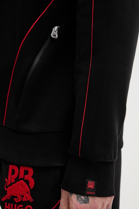 HUGO mikina s kapucí pánská bavlněná s elastanem Dofrentis_RB 50559711 černá