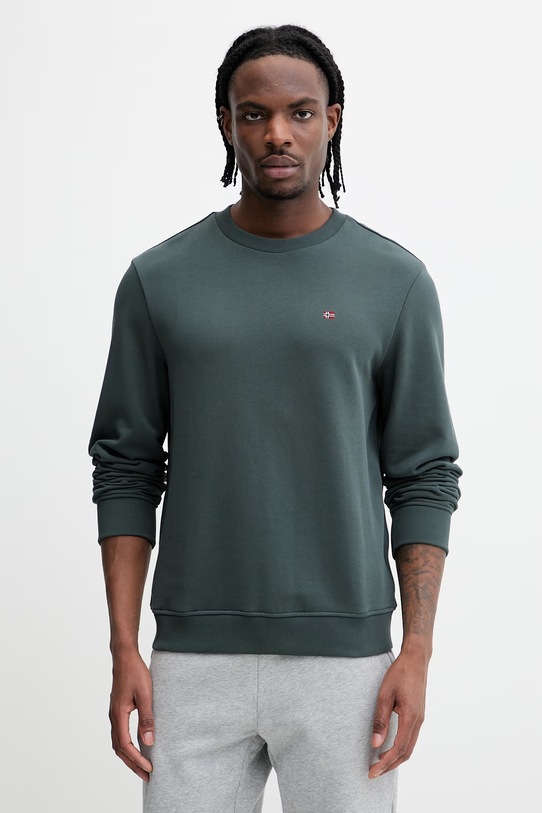 Napapijri bluza bawełniana Balis bawełna zielony NP0A4H89G1S1