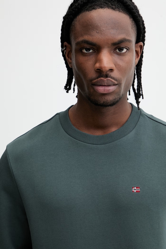 Napapijri bluza bawełniana Balis zielony NP0A4H89G1S1