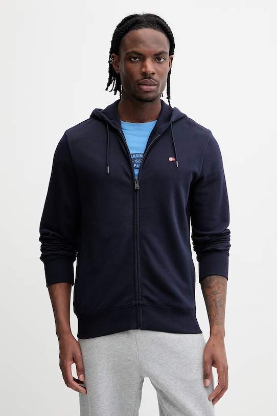 Napapijri bluza bawełniana BALIS bawełna granatowy NP0A4HHV1761